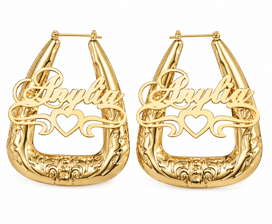 Personalize 70mm Door Knocker Earrings