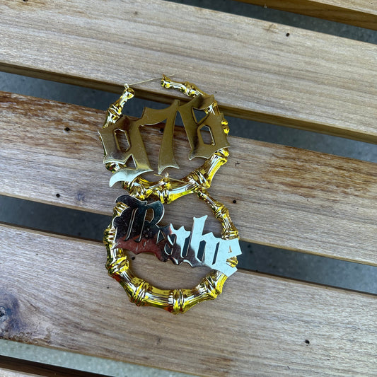 Personalize Bamboo Hoop Earrings
