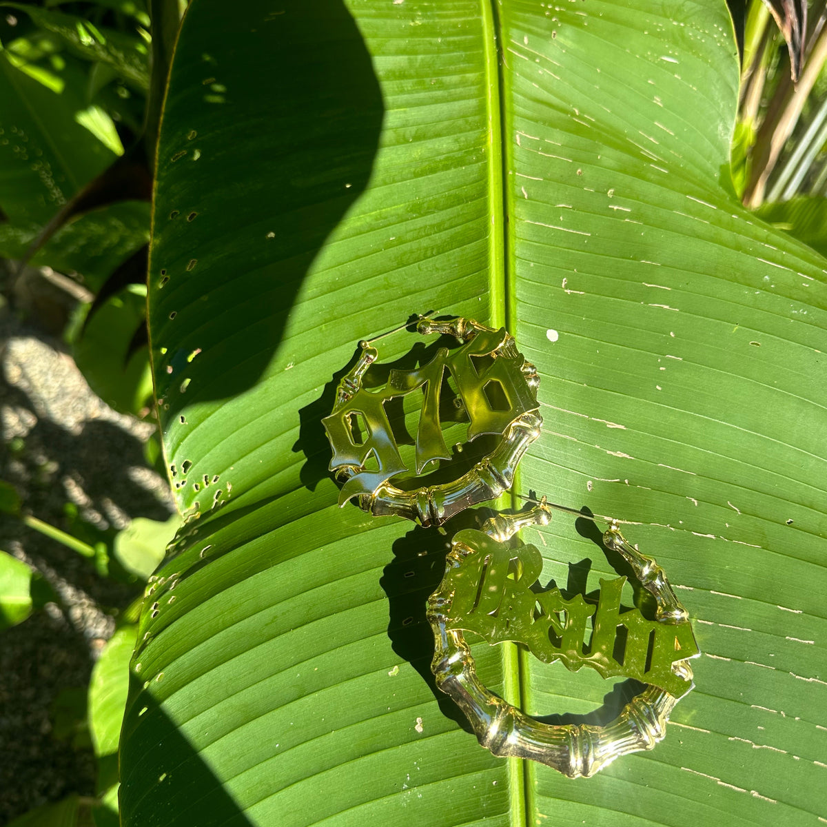 Personalize Bamboo Hoop Earrings